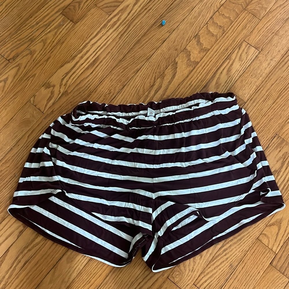 Burgundy and white sleep/lounge shorts